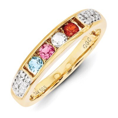 4 Birthstones Family Jewelry Diamond Semi-Set Ring 14k Yellow Gold XMR48/4, MPN: XMR48/4, 883957866…