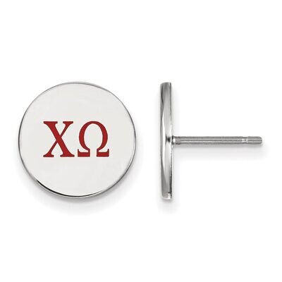 Chi Omega Enameled Post Earrings Sterling Silver SS032CHO, MPN: SS032CHO, 886774606347