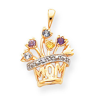 5 Birthstones 2mm Grade A Diamond Family Jewelry Pendant 14k Gold XMP7/5SY/A, MPN: XMP7/5SY/A, 8839…
