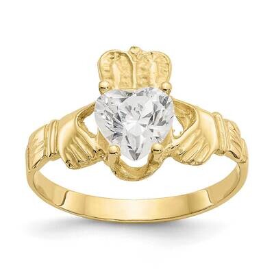 April Birthstone Claddagh Ring 10k Gold 10R490, MPN: 10R490, 191101715075