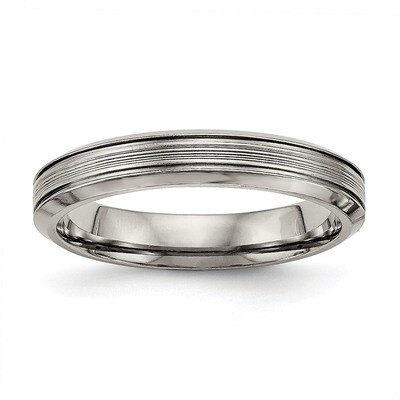 Grooved Comfort Back Ring Titanium Polished TB469 by Chisel, MPN: TB469, 886774438719
