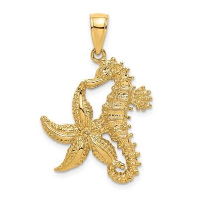 Starfish Seahorse Charm 14k Gold K7809, MPN: K7809, 637218038619