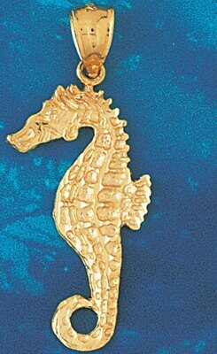 Dazzlers Jewelry Seahorse Pendant Necklace Charm Bracelet in Yellow, White or Rose Gold 940, MPN: D…