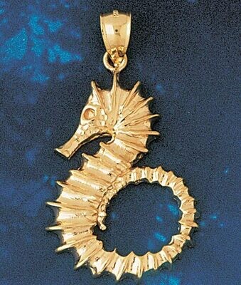 Dazzlers Jewelry Seahorse Pendant Necklace Charm Bracelet in Yellow, White or Rose Gold 932, MPN: D…