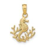 Mini Seahorse Coral Charm 14k Gold Textured K7798, MPN: K7798, 637218035960