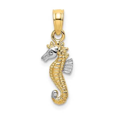 2-D Seahorse Charm 14k Gold Rhodium K9037, MPN: K9037, 63721802223