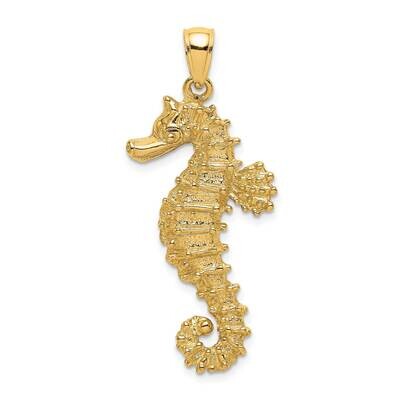 Textured Seahorse Charm 14k Gold 2-D K7658, MPN: K7658, 637218012152