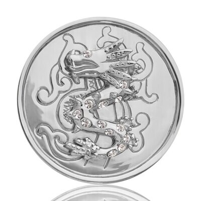 Nikki Lissoni Chinese Dragon Silver Plated 33mm Coin C1019SM, MPN: C1019SM, 8718627460597