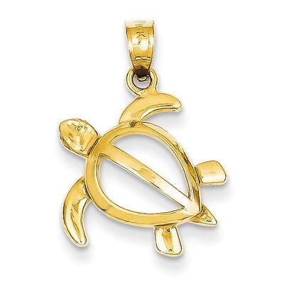 Open Turtle Pendant 14k Gold D3435, MPN: D3435, 886774093468