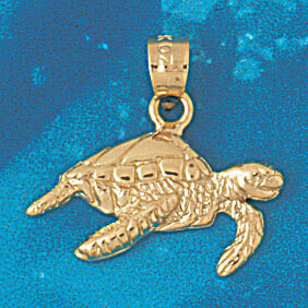 Dazzlers Jewelry Turtle Pendant Necklace Charm Bracelet in Yellow, White or Rose Gold 991, MPN: DZ-…