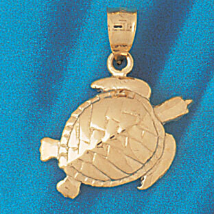 Dazzlers Jewelry Turtle Pendant Necklace Charm Bracelet in Yellow, White or Rose Gold 971, MPN: DZ-…