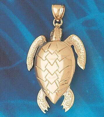 Dazzlers Jewelry Turtle Pendant Necklace Charm Bracelet in Yellow, White or Rose Gold 963, MPN: DZ-…