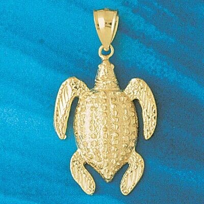 Dazzlers Jewelry Turtle Pendant Necklace Charm Bracelet in Yellow, White or Rose Gold 1423, MPN: DZ…
