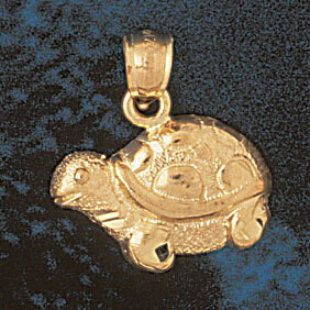 Dazzlers Jewelry Turtle Pendant Necklace Charm Bracelet in Yellow, White or Rose Gold 1013, MPN: DZ…