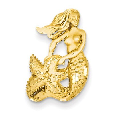 Satin Diamond-cut Open-Backed Mermaid Pendant 14k Gold C2529, MPN: C2529, 883957857732