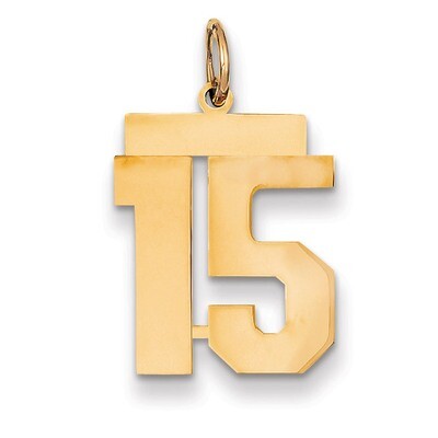 Number 15 Charm 14k Gold Medium Polished LM15, MPN: LM15, 883957132938