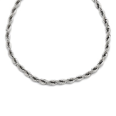 Polished 6mm Rope Necklace - Stainless Steel SRN1243 by Chisel, MPN: SRN1243, 886774264769