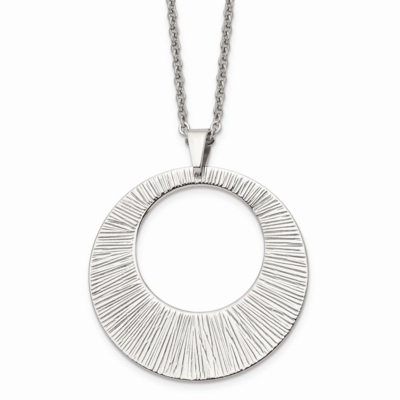 Textured Pendant Necklace Stainless Steel SRN894-24 by Chisel, MPN: SRN894-24, 886774194998