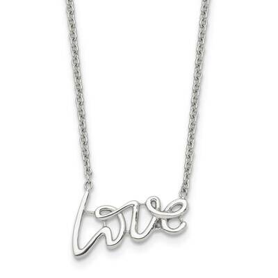 Love Necklace Stainless Steel Polished SRN1459-18 by Chisel, MPN: SRN1459-18, 886774261867