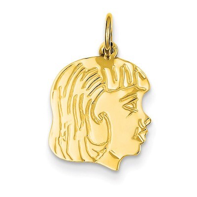 Girl Head Charm 14k Gold XM95/11, MPN: XM95/11, 883957416908