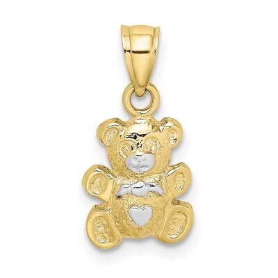 Rhodium Teddy Bear Charm 10k Gold 10K9004, MPN: 10K9004,