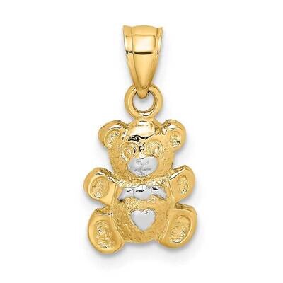 Teddy Bear Charm 14k Gold Rhodium K9004, MPN: K9004, 637218021833