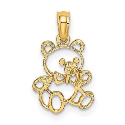 Cut Out Teddy Bear Charm 14k Gold K6440, MPN: K6440, 637218000241