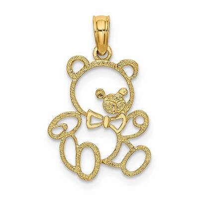 Cut Out Teddy Bear Charm 14k Gold K6439, MPN: K6439, 637218000234