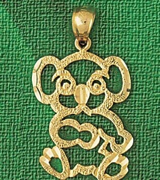 Dazzlers Jewelry Bear Pendant Necklace Charm Bracelet in Yellow, White or Rose Gold 2539, MPN: DZ-2…