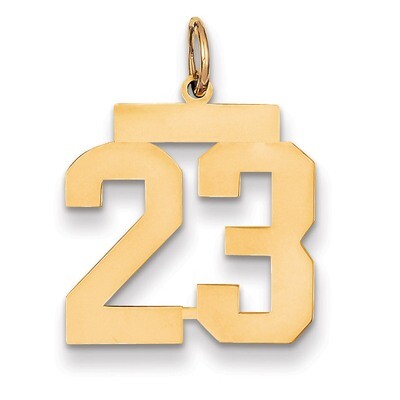Number 23 Charm 14k Gold Medium Polished LM23, MPN: LM23, 883957132990