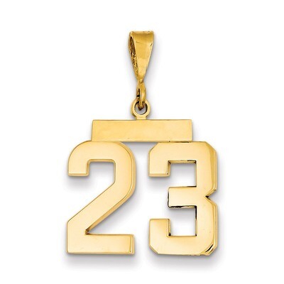 Number 23 Charm 14k Gold Medium Polished MP23, MPN: MP23, 883957134727