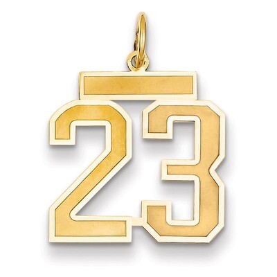 Number 23 Charm 14k Gold Medium Satin LSM23, MPN: LSM23, 883957073743