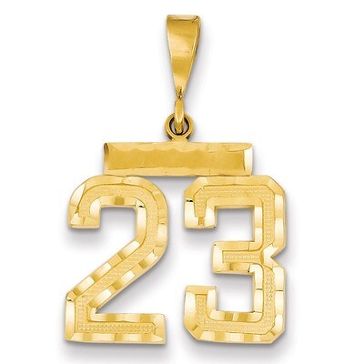 Number 23 Charm 14k Gold Medium Diamond-cut  MN23, MPN: MN23, 883957139043