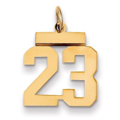 Small Polished Number 23 Charm 14k Gold LS23, MPN: LS23, 883957033426