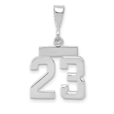 Number 23 Charm 14k White Gold Polished Small WSP23, MPN: WSP23, 196904069578