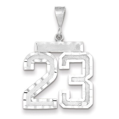 Number 23 Charm 14k white Gold Large Diamond -cut WLN23, MPN: WLN23, 883957123523
