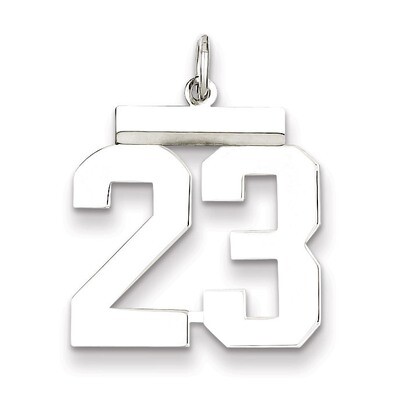 Medium Pendant Polished Number 23 Sterling Silver QMS23, MPN: QMS23, 883957490441