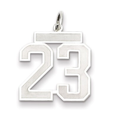 Pendant Number 23 Satin Sterling Silver Medium QPM23, MPN: QPM23, 883957126487