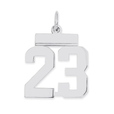 Pendant Number 23 Polished Sterling Silver Small QSS23, MPN: QSS23, 883957100722