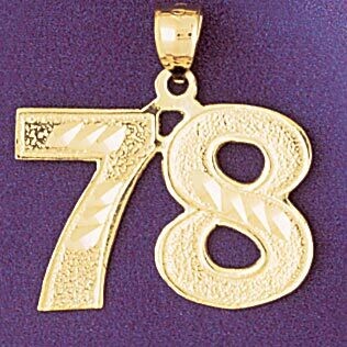 Dazzlers Jewelry Number 78 Pendant Necklace Charm Bracelet in Yellow, White or Rose Gold 950978, MP…