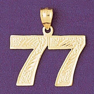 Dazzlers Jewelry Number 77 Pendant Necklace Charm Bracelet in Yellow, White or Rose Gold 950977, MP…