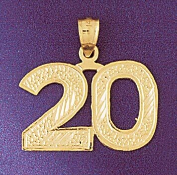 Dazzlers Jewelry Number 20 Pendant Necklace Charm Bracelet in Yellow, White or Rose Gold 950920, MP…