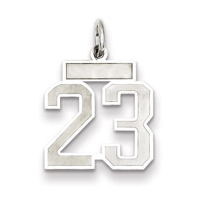 Charm Number 23 Satin Sterling Silver Small QPS23, MPN: QPS23, 191101282522