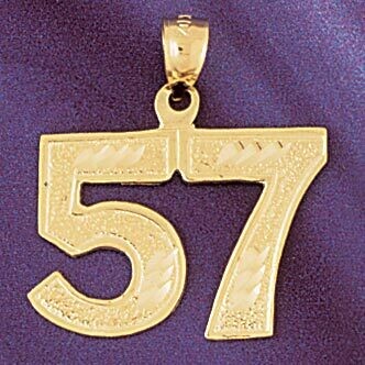 Dazzlers Jewelry Number 57 Pendant Necklace Charm Bracelet in Yellow, White or Rose Gold 950957, MP…