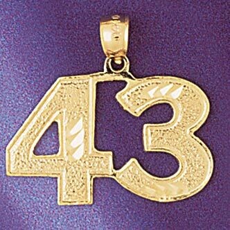 Dazzlers Jewelry Number 43 Pendant Necklace Charm Bracelet in Yellow, White or Rose Gold 950943, MP…