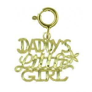 Dazzlers Jewelry Daddys Little Girl Pendant Necklace Charm Bracelet in Yellow, White or Rose Gold 9…
