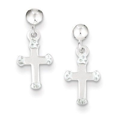 Dangle Cross Earrings Sterling Silver QE8815, MPN: QE8815, 883957580661