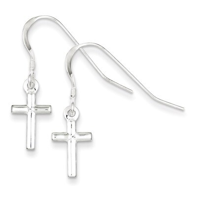 Cross Dangle Earrings Sterling Silver QE6914, MPN: QE6914, 883957580784