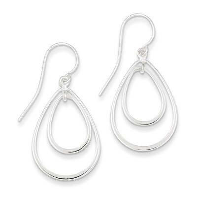 Teardrop Dangle Earrings Sterling Silver QE4067, MPN: QE4067, 723252318135