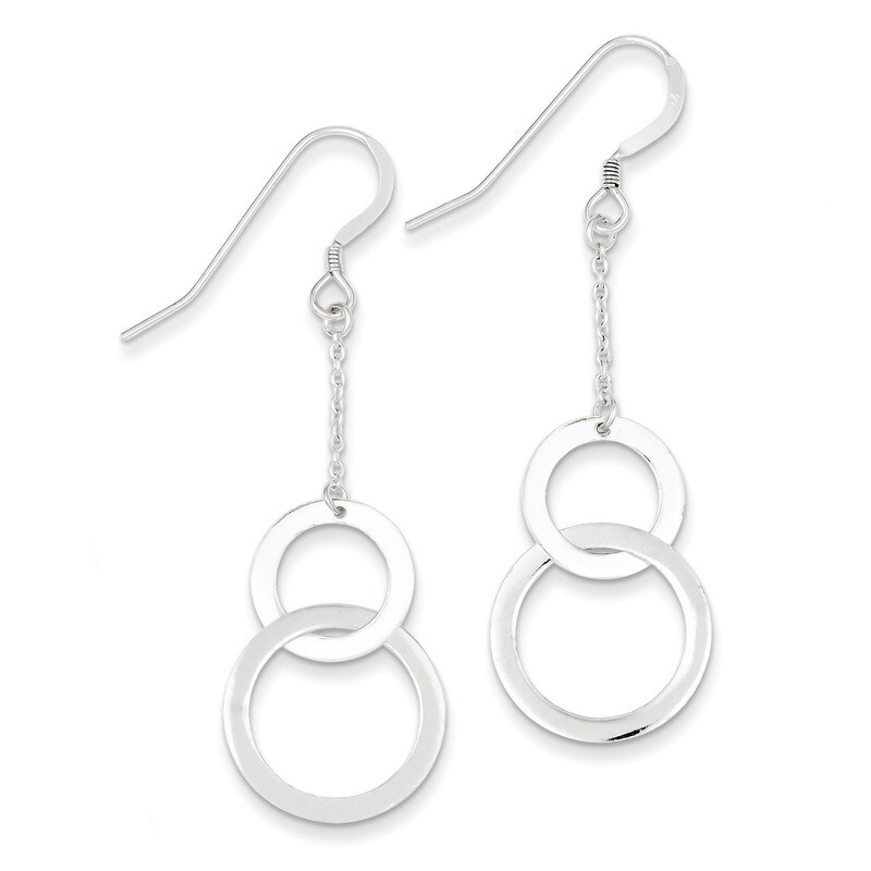 Circle Dangle Earrings Sterling Silver QE4008, MPN: QE4008, 883957928470
